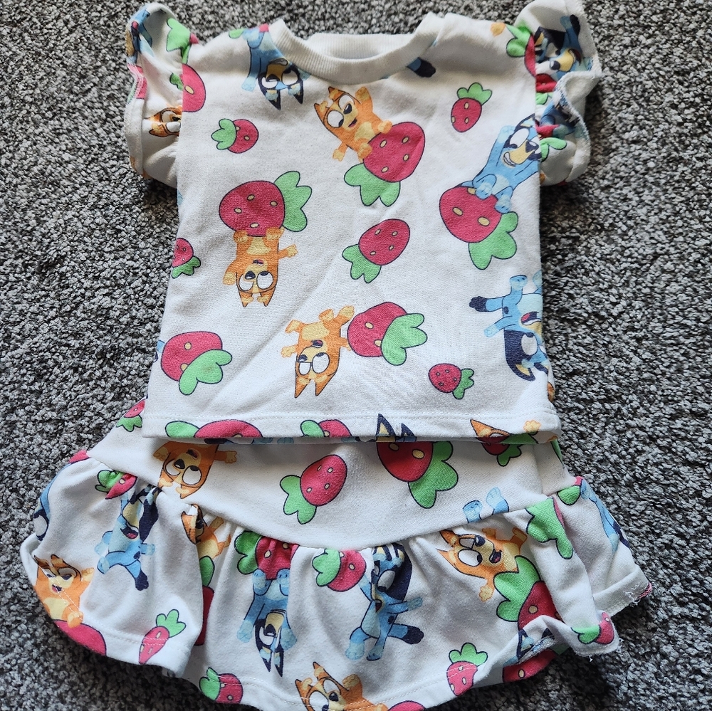 Bluey Two Piece Strawberry Outfit - 18 Months